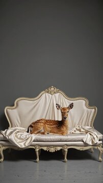 Faon Royal sur Sofa Imp&eacute;rial