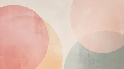Fototapeta premium Geometric Shapes Pastel Colors Minimalist Background