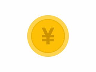 Fototapeta premium Golden Yen Coin Icon, Representing Japanese Currency