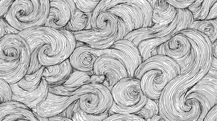 Abstract swirling wool pattern in grayscale design  
