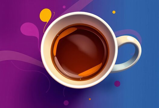 Abstract coffee cup vector art forming community forum symbol, dialogue, round