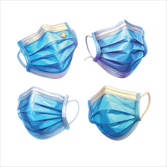  Protective face mask illustration digital art modern design health concept