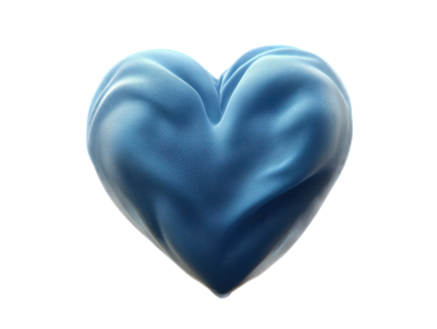 A blue heart made of fabric