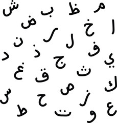 Arabic Letters Seamless Pattern