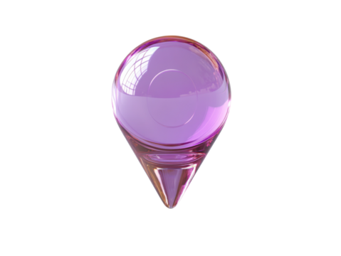 A purple glass sphere with a pointy top - Powered by Adobe