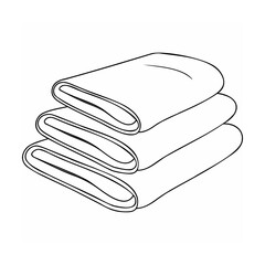 Simple black and white illustration of a stack of three folded towels