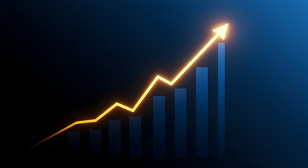 Financial Growth Chart with Upward Arrow