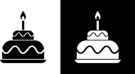 Torta de cumpleaños en blanco y negro