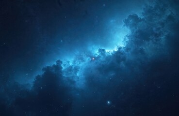Stunning view of dark blue night sky filled with stars. Galaxy, cosmic clouds and bright stars. Deep space universe background. Ideal for astronomy projects, science fiction, graphic design.