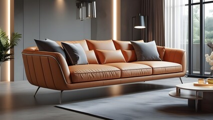 modern and luxury sofa with living room