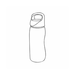 Line art illustration of a reusable water bottle with a practical drinking spout