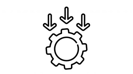down gear animated icon	
