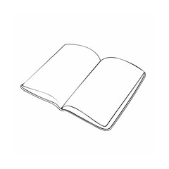 An open book illustration with blank pages perfect for mockups or publishing concepts