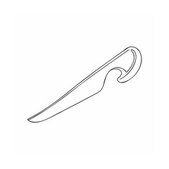 Fototapeta premium Minimalist line drawing of a hook knife ideal for crafting and creative projects