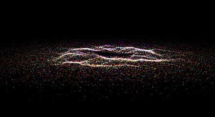 Abstract particle field with central depression