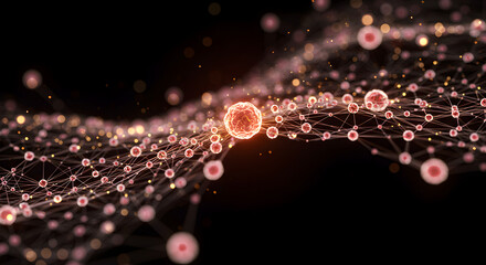 Microscopic cell network abstract illustration.