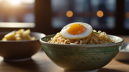 A delicious and healthy breakfast with a hot cup of coffee, a boiled egg in a cup, and a boiled egg in a bowl