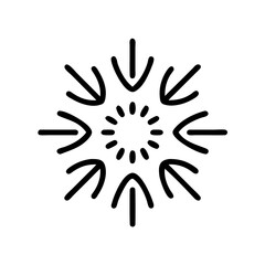 Dense radial bloom with many petals icon on transparent background for web and graphic design