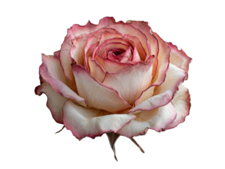 A rose with a white center and pink petals