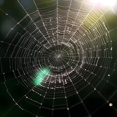 Fototapeta premium spider web with dew drops