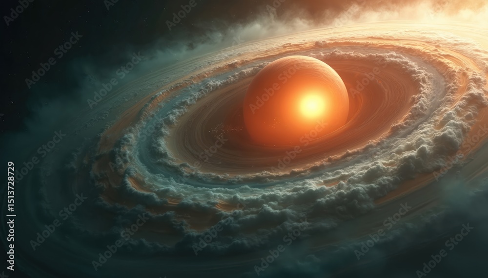 Leinwandbilder close-up view of jupiter with great red spot. swirling storm creates vibrant patterns. planet surfac