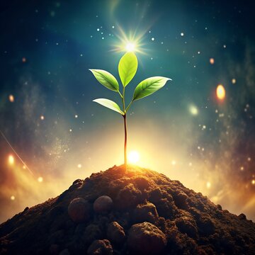 New life sprout growing plant seedling hope and growth concept background art