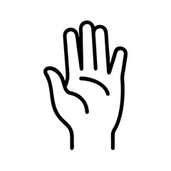 Raised hand with relaxed fingers icon on transparent background for web and graphic design