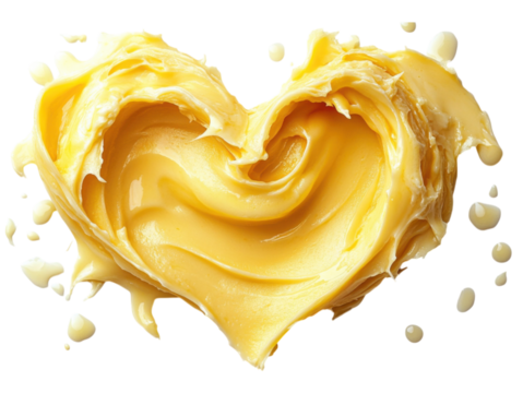 A heart made of yellow butter