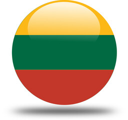 Flag of lithuania – 3D Circular Icon in High Resolution PNG Format	