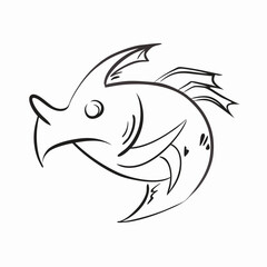 Obraz premium vector illustration of a shark