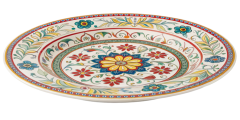 Floral Pasta Bowl, Isolated on Transparent Background, Italian Design, Hand-Painted, Pasta bowl, Serving bowl, Floral pattern