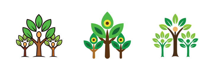 Set of Stunning Tree Logos, Nature Icons for Your Brand Identity