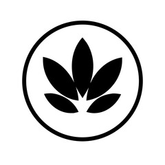 Silhouette circular petal bunch with soft center icon on transparent background for web and graphic design