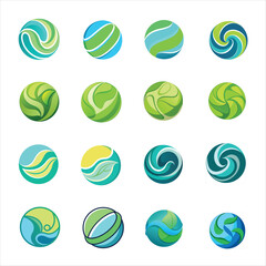 Eco-Friendly Spheres and Globes, Modern Branding Concepts for Nature-Inspired Logos