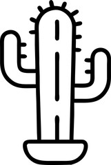 cactus flower vector outline icon on white or transparent background	