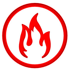 Flame red glass icon