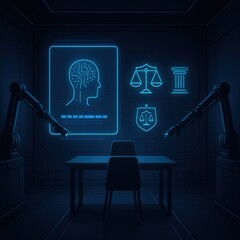 AI Interrogation Room with Surveillance Interface
