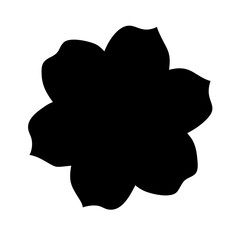 Silhouette dense soft edged floral shape icon on transparent background for web and graphic design