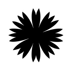 Silhouette dense starburst with short spikes icon on transparent background for web and graphic design