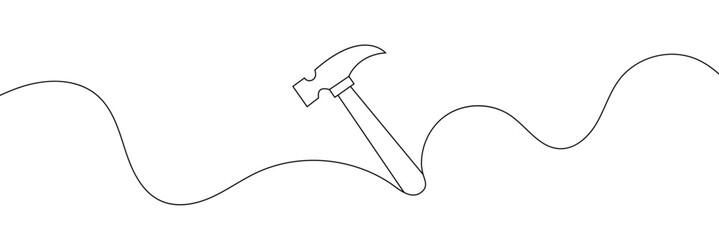 Continuous editable line drawing of hummer. Single line hummer icon
