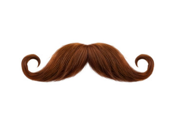 brown style mustache on transparent background