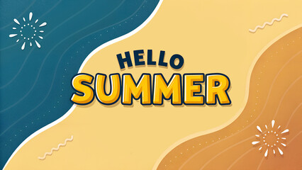Hello summer beach vacation summer time summer holiday summer season summer background vector