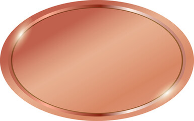 glossy rose gold copper oval frame