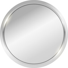 glossy silver circle mirror frame