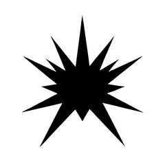 Silhouette short spiked explosive burst icon on transparent background for web and graphic design