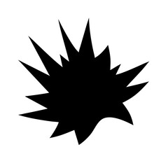 Silhouette smooth wavy explosion shape icon on transparent background for web and graphic design