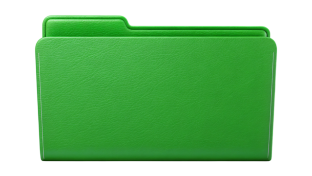 green folder isolated on white