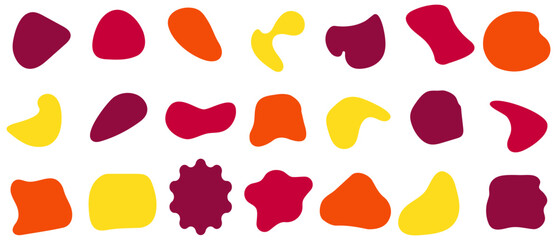 Organic Blob Shapes Vector Set: Abstract Colorful Design Elements