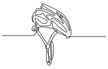 Continuous one line drawing of skate helmet. Sport, skateboard, protection concept. Editable stroke vector, Sport Helmet Black Stroke Linear Icon, Continuous one line drawing of bicycle helmet. Sport