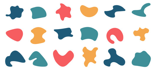 Organic Blob Shapes Vector Set: Abstract Colorful Design Elements
